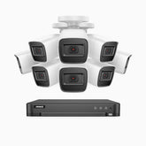 E800 - Zestaw do Monitoringu Przewodowa 8 Kamery 4k z 16-Kanałowy Rejestratorem Hybrydowy, Klasa wodoszczelności IP67, H.265+ AI DVR z wykrywaniem ludzi i pojazdów